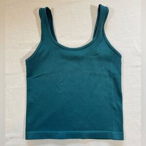 A New Day Teal Ribbed Tank Top